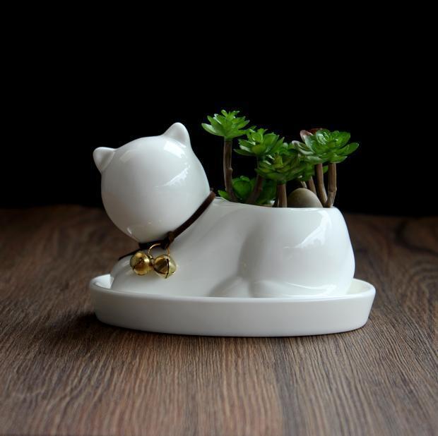 1pc Cartoon Cat Ceramic Planter